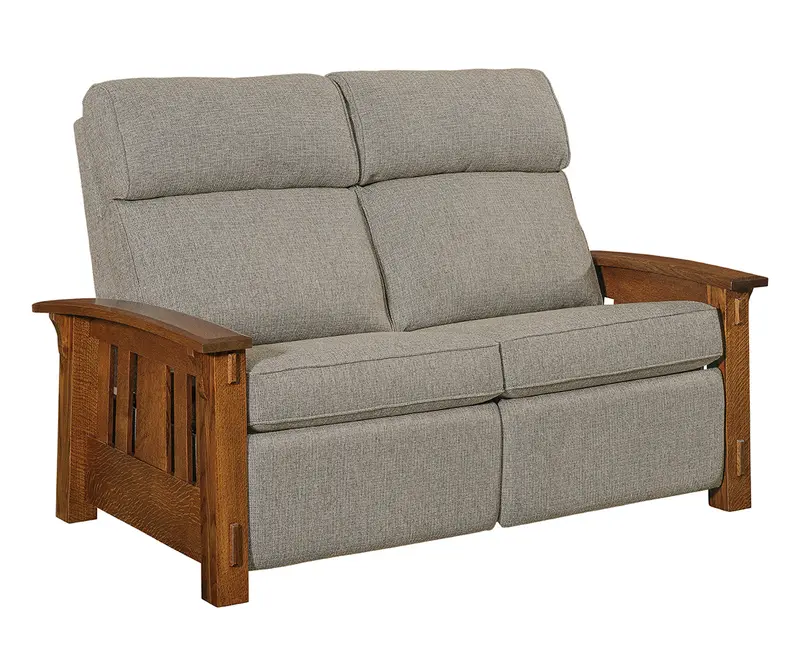 Craftsman Slat-Wood Loveseat Recliner 1