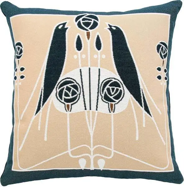 Craftsman Songbirds Pattern Accent Pillow 1