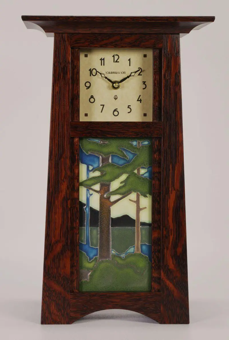 Craftsman-Style 4X8 Motawi Handcrafted Tile Clock 1