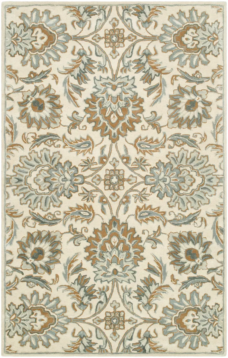 Cream Neutral Mediterranean Hand-Tufted Area Rug 1