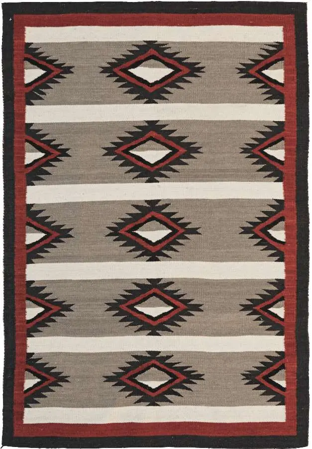 Crystal Motif Southwest Hand-Knotted Area Rug 1