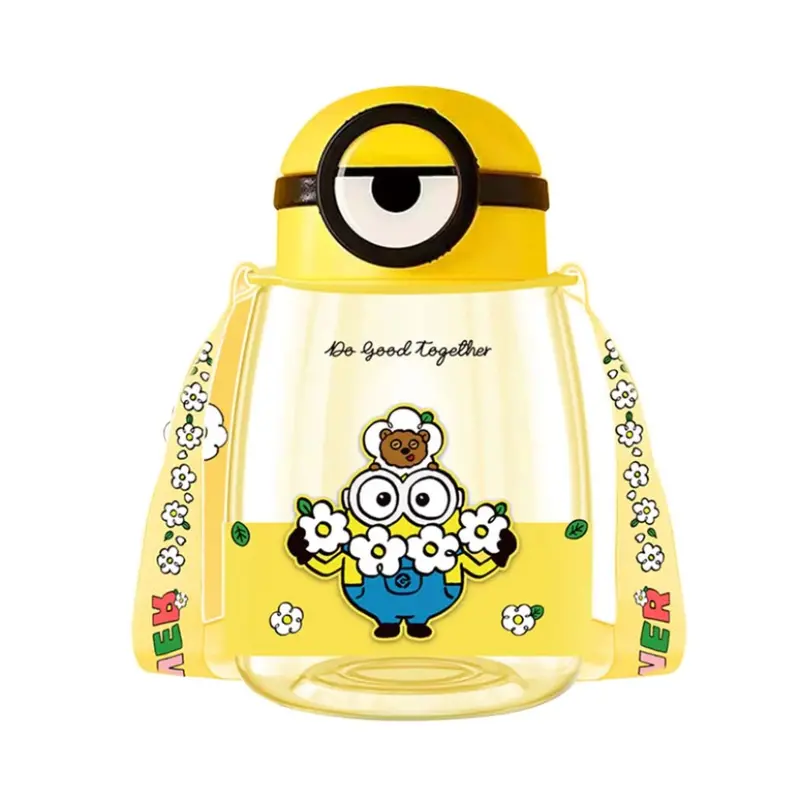 Daisy Minions-Themed 800Ml Reusable Plastic Water Bottle With Adjustable Shoulder Strap 1