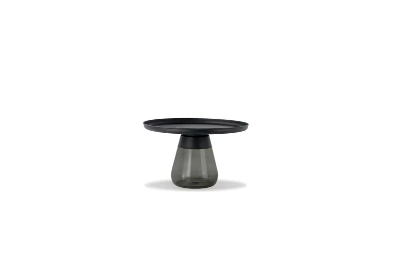 Duverre Coffee Table With Matte Black Surface And Smoke Glass Base 1