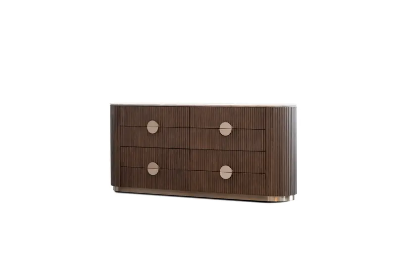 Eight-Drawer Silver Grey Koii Storage Sideboard 1