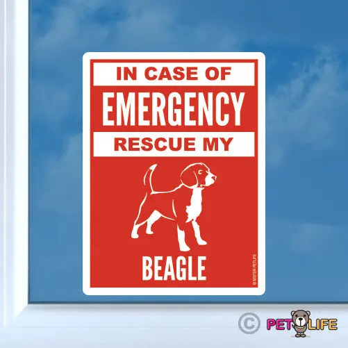 Emergency Rescue Sticker For Beagles 1