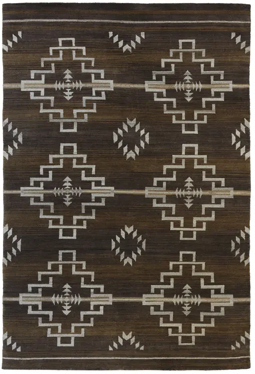 Estancia Chocolate Area Rug – Hand-Knotted Southwest Wool Design 1