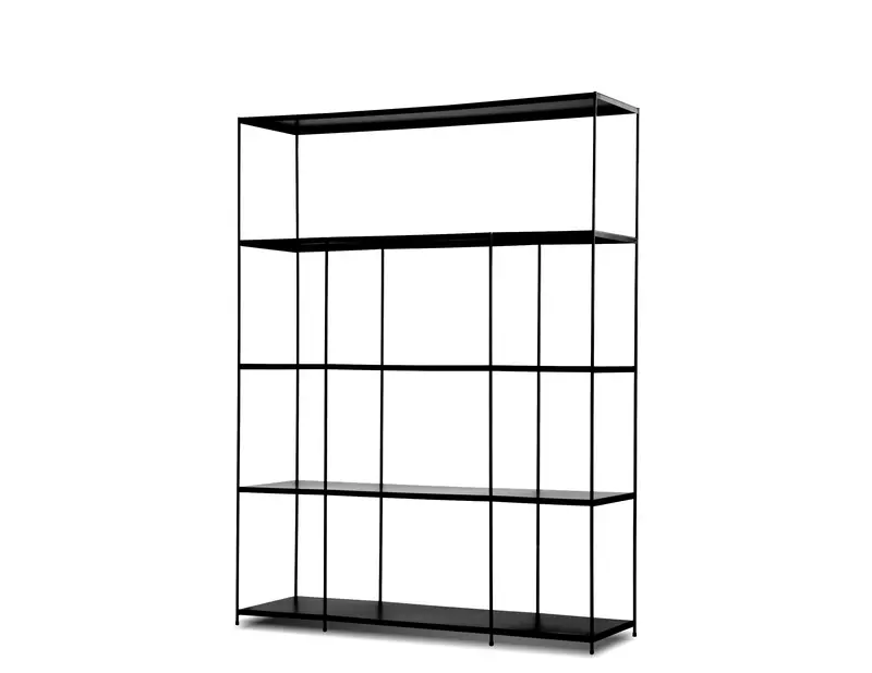 Etta Wide Black Bookshelf For Living Spaces 1