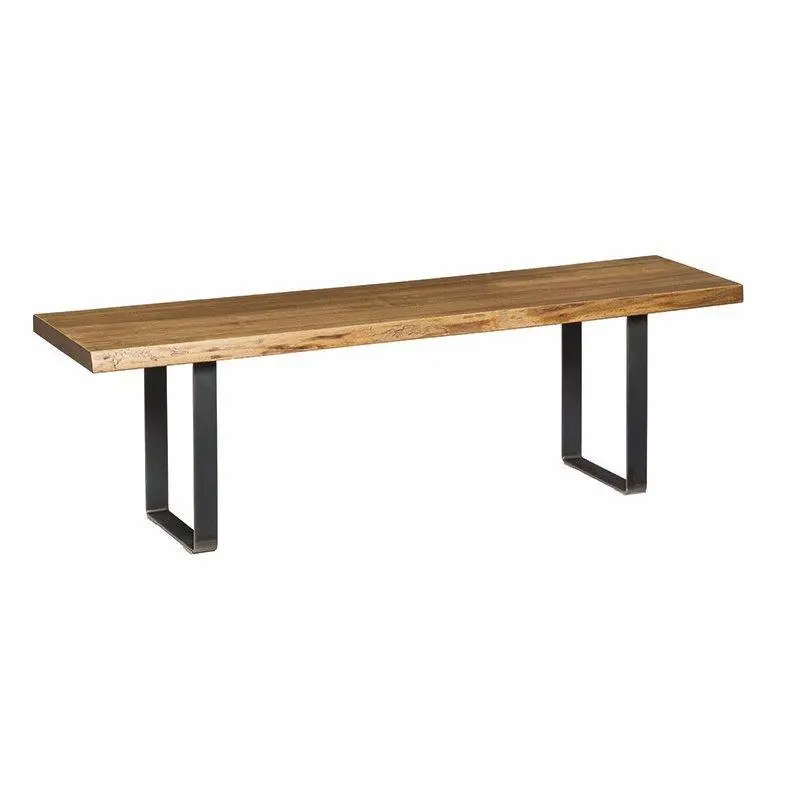 Express Ship Live Edge Dining Bench With U-Shaped Base 1