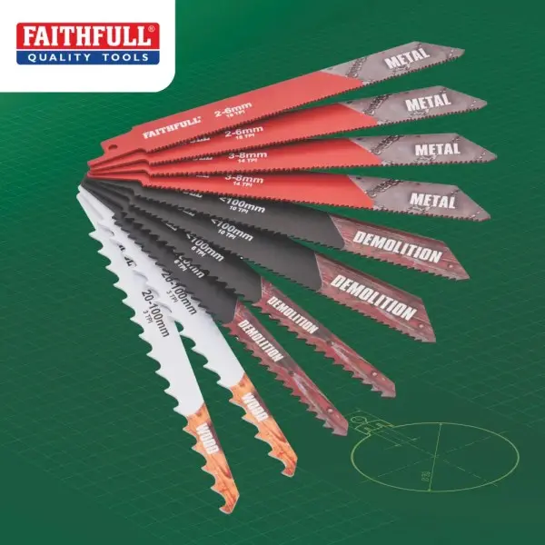 Faithfull Xms25Sabre – 10-Piece Sabre Saw Blade Variety Pack 1