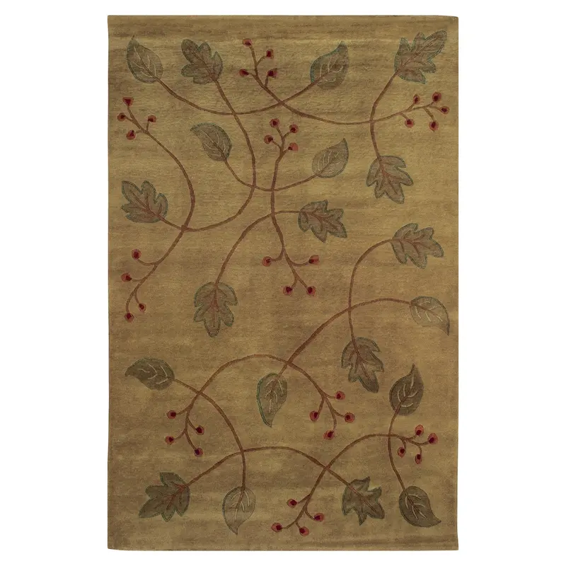 Falling Leaves Wool Area Rug With Stickley Aesthetic 1