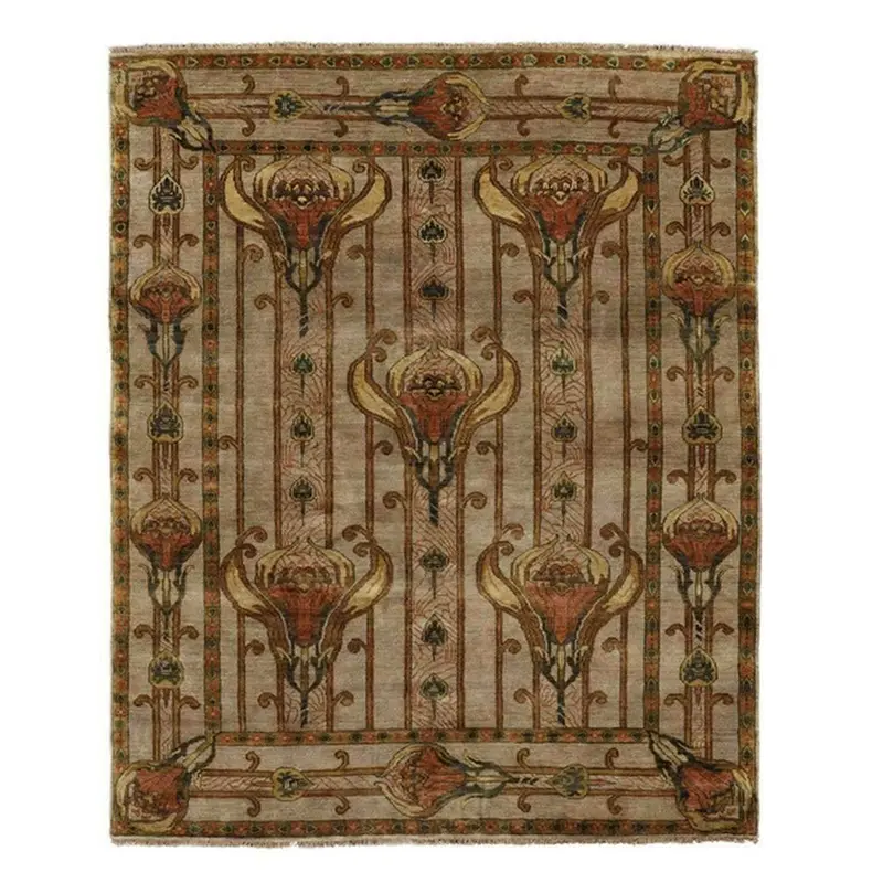 Field Lilies Botanical Hand-Knotted Wool Rug 1