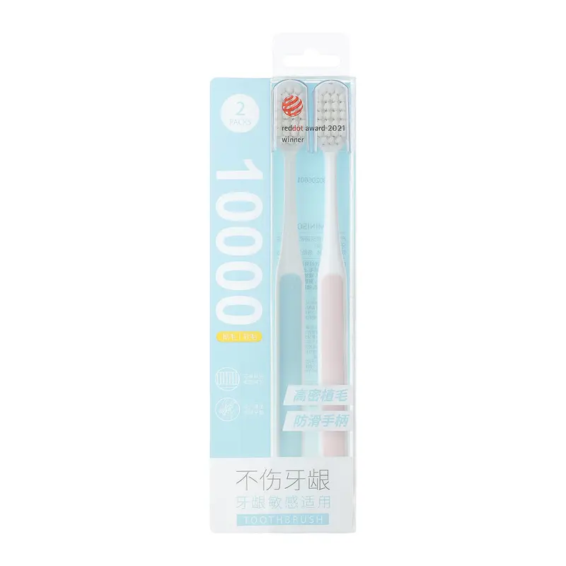Fine-Dense Bristle Toothbrush – Gentle 2-Pack For Daily Use 1