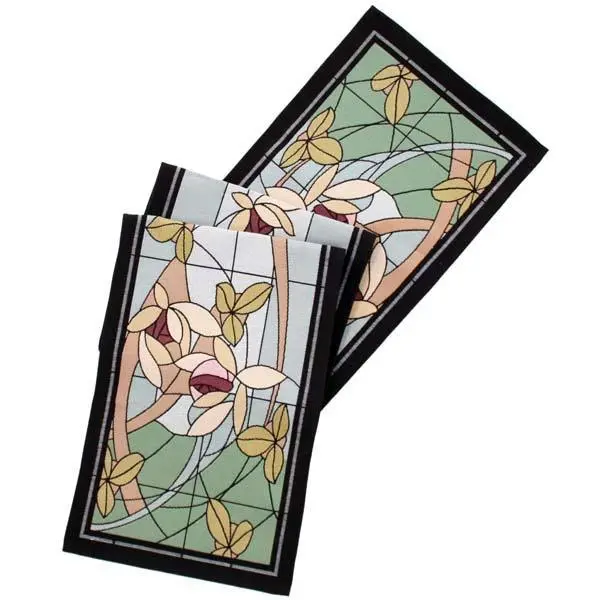Flowers And Vines Table Runner – Crystal-Tinted Design 1