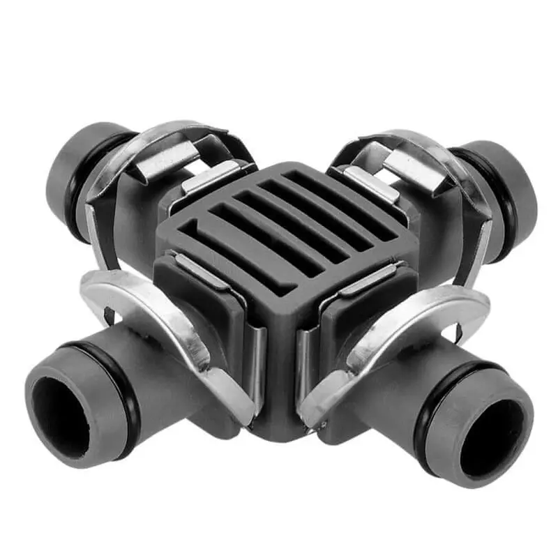 Gardena 4-Way Splitter Coupling – 13Mm (1/2") Heavy-Duty Multi-Port Fitting, Pack Of 2 1