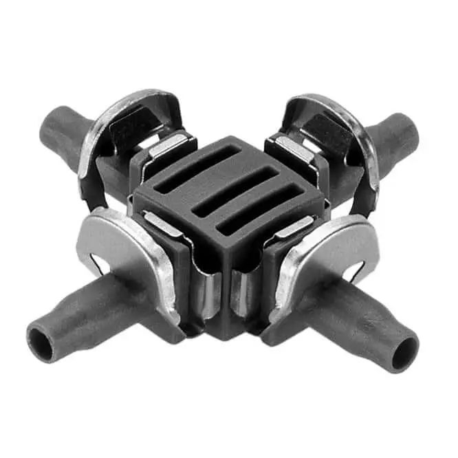 Gardena 4-Way Splitter Coupling – 4.6Mm (3/16") Multi-Outlet Connector, Pack Of 10 1