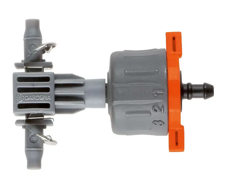 Gardena Adjustable Pressure-Equalizing Inline Drippers – Pack Of 5 Flow-Control Emitters 1