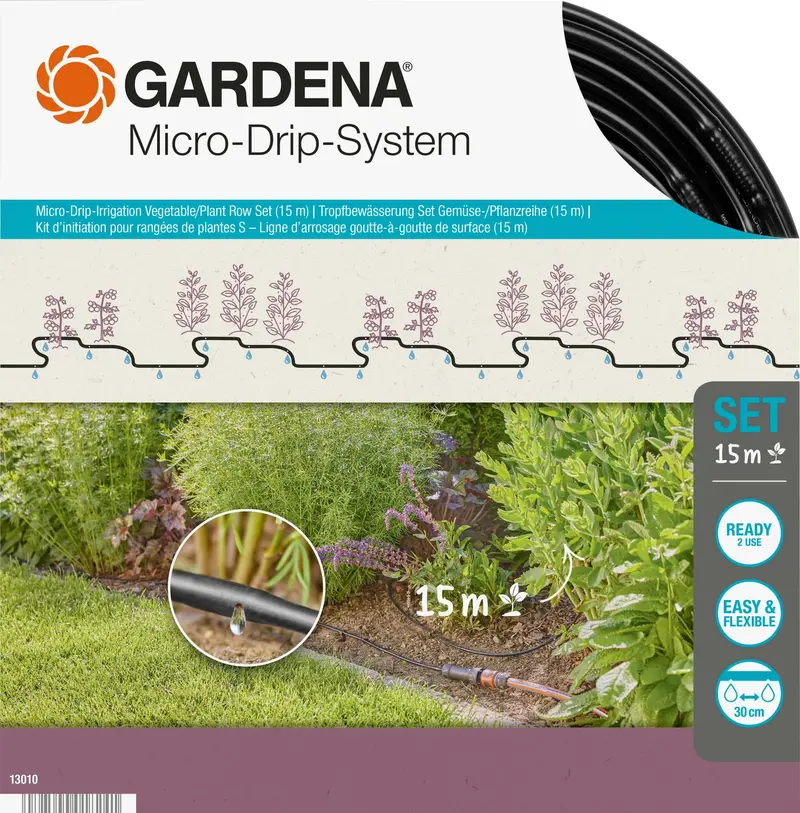 Gardena Start Drip Irrigation Kit For Row Planting – Compact S-Set 1