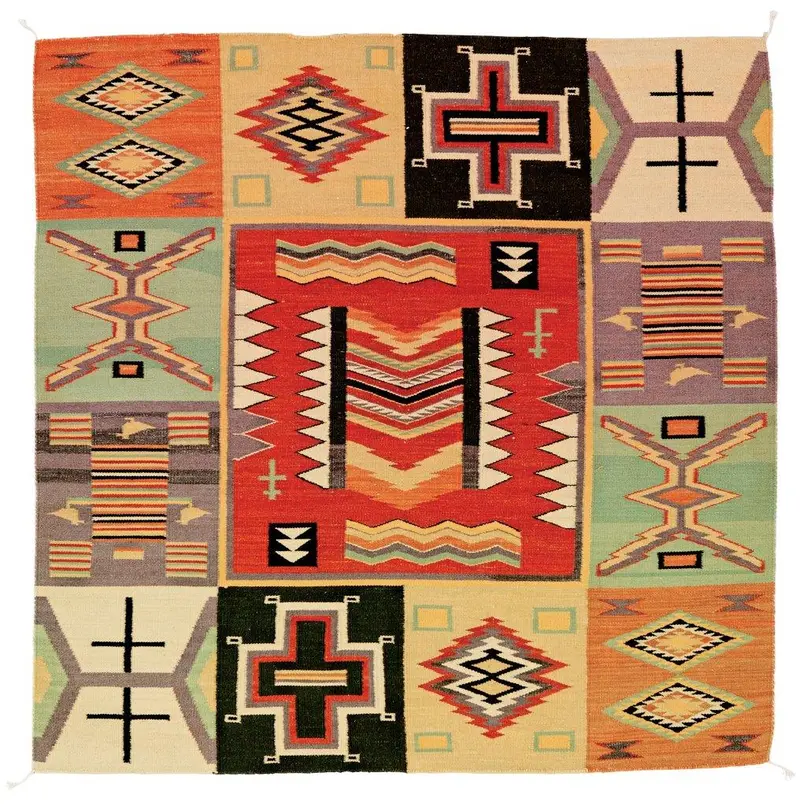 German Town Navajo Rug – Distinctive Regional Weave, Hand-Knotted Wool 1