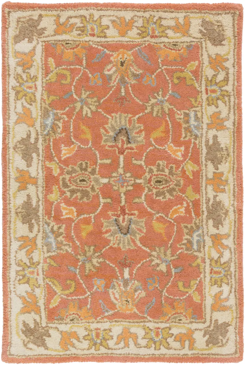 Ginger Terracotta Nobility-Inspired Hand-Tufted Rug 1