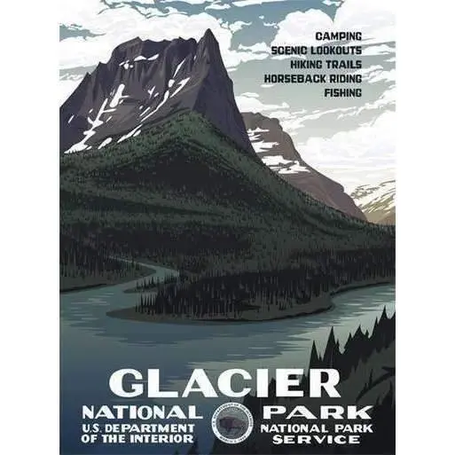 Glacier National Park Alpine Art Poster 1