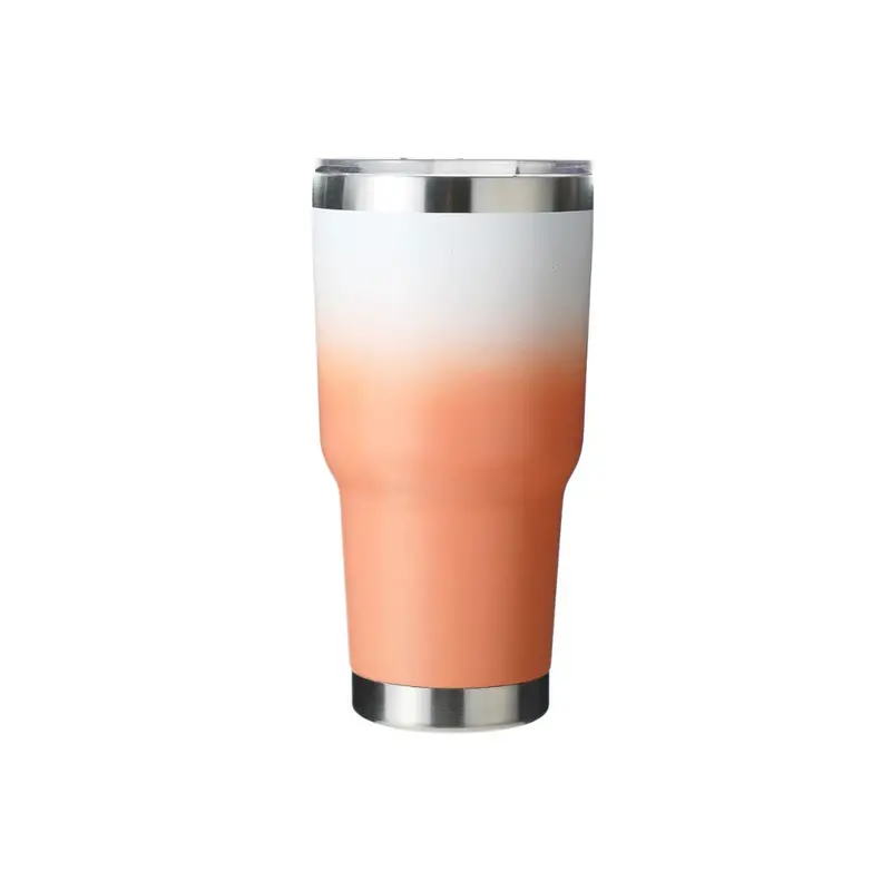 Gradient Steel Car Tumbler – 900 Ml Insulated Travel Mug (Orange Hue) 1