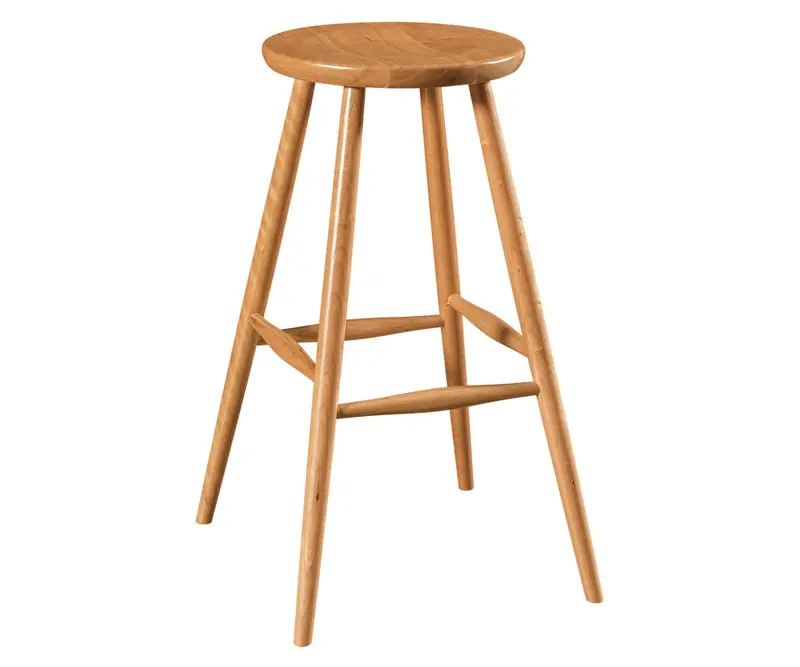 Haskin Wooden Counter Stool With Curved Backrest 1
