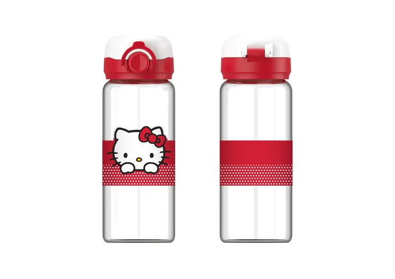 Hello Kitty Apple Collection Flip-Top Glass Water Bottle – 410 Ml 1