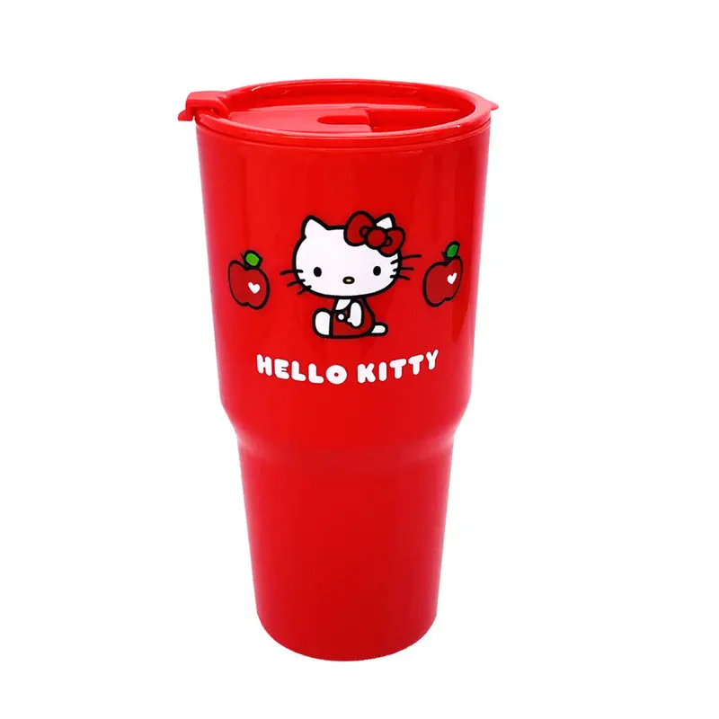 Hello Kitty Apple-Themed 800Ml Flip-Lid Plastic Tumbler 1