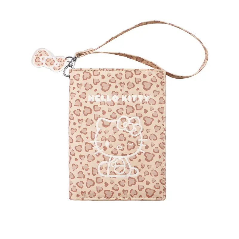 Hello Kitty Brown Leopard-Print Rfid-Blocking Passport Card Holder 1