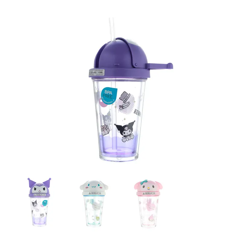 Hello Kitty & Friends Reusable Plastic Drink Bottle With Straw – 320 Ml 1