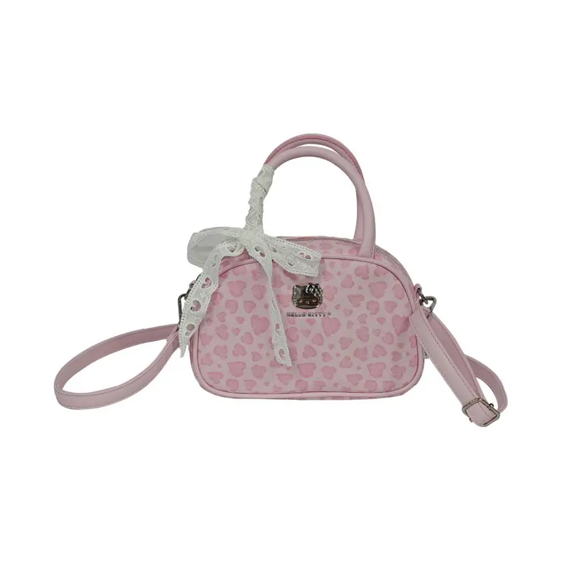 Hello Kitty Leopard-Print Adjustable Crossbody Bag With Decorative Ribbon 1