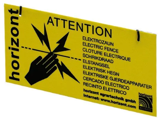 Horizont High-Visibility Warning Sign Set – 4-Pack For Electric Fencing 1