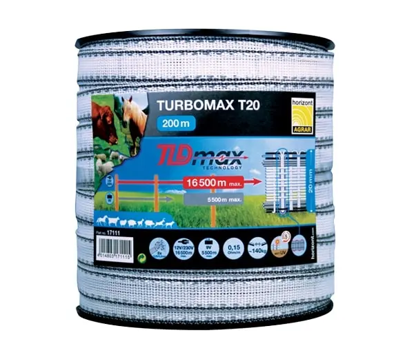 Horizont Turbomax 20Mm White Fence Tape – 200-Metre Uv-Stabilised Roll 1