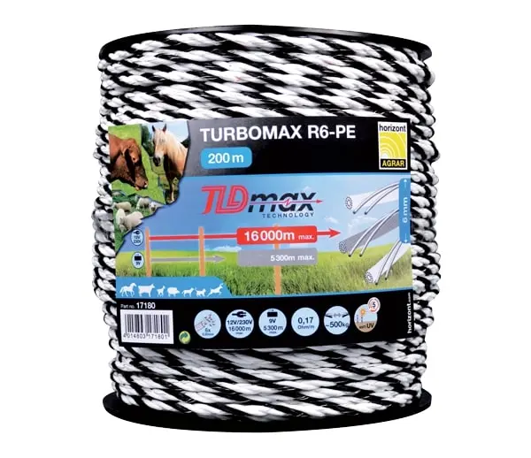 Horizont Turbomax 6Mm Braided Rope – 200-Metre Spool, Uv-Resistant 1