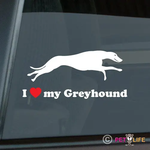 'I Love My Greyhound' Affectionate Sticker - Racing Breed Edition 1