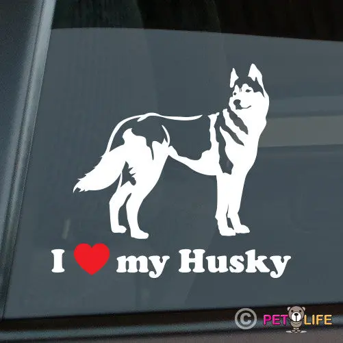 'I Love My Husky' Heartfelt Sticker - Cute Canine Decal 1