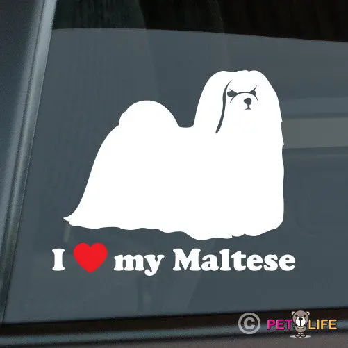 'I Love My Maltese' Heartwarming Sticker - Fluffy Friend Tribute 1