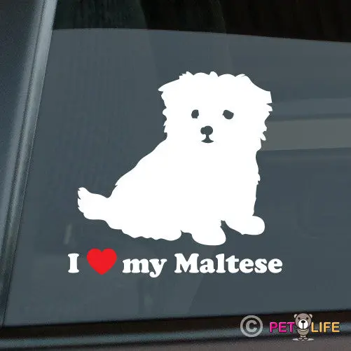 'I Love My Maltese Puppy' Sticker - Cuddly Companion Tribute 1