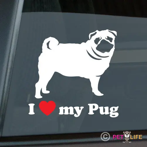 'I Love My Pug' Decal – Sweet & Sincere Pet Appreciation 1