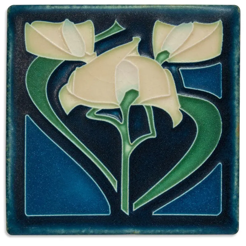 Indigo Freesia Ceramic Tile 1