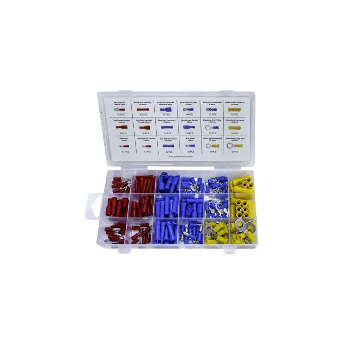 Jefferson 200-Piece Color-Coded Crimp Terminal Kit (Blue, Red, Yellow) 1