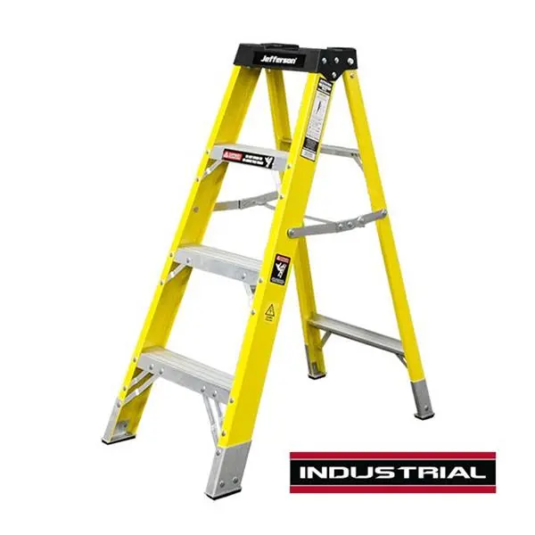 Jefferson 4-Tread Fiberglass Step Ladder – Compact & Stable Design – Jefladfgls04 1