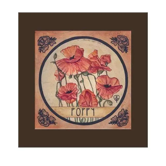 Julie Leidel Poppy Botanical Art Print 1