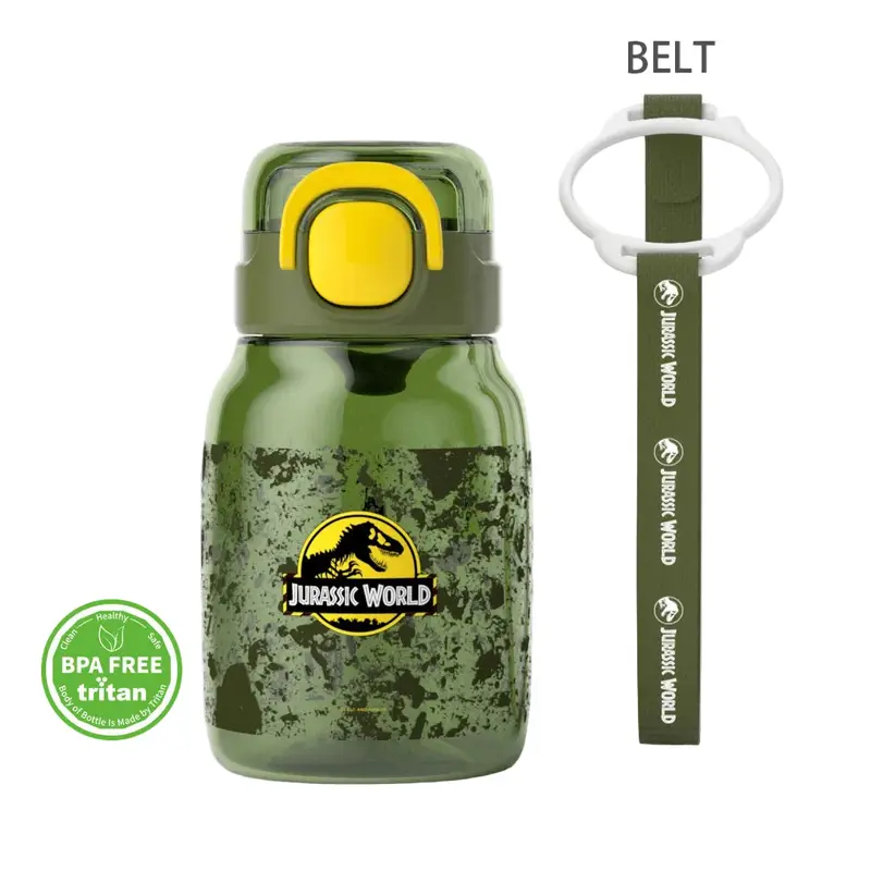 Jurassic World Kids’ Tritan Water Bottle With Carry Strap – 600 Ml, Forest Green 1