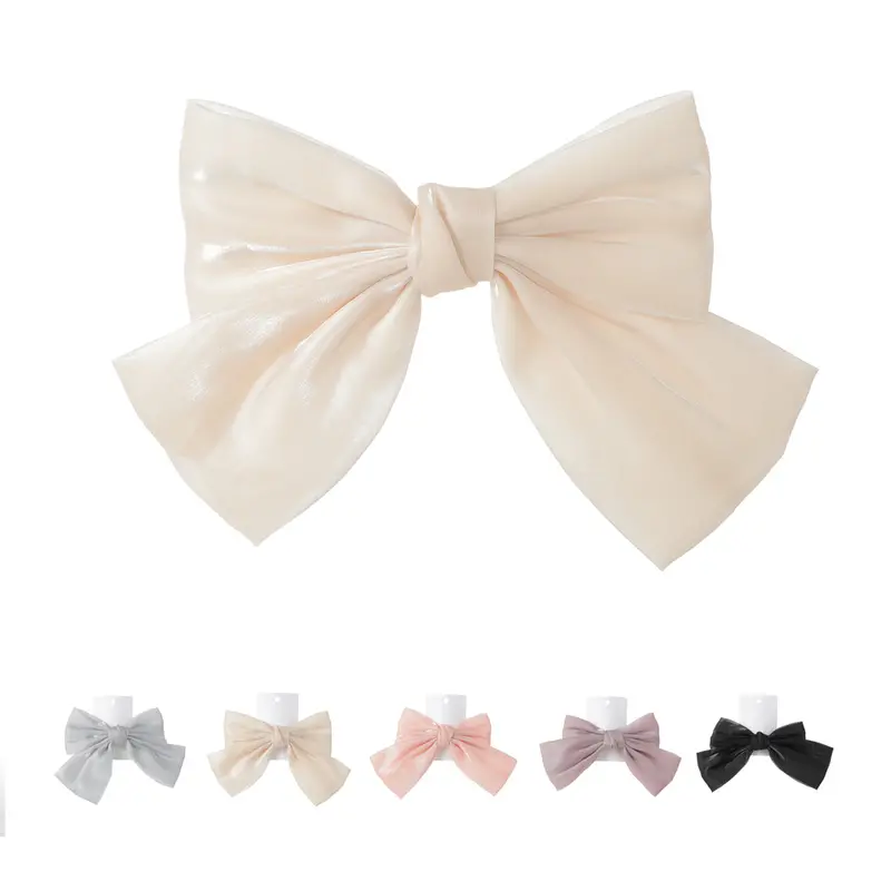 Korean-Inspired Glossy Bow Hair Clip – Single Piece Accessory 1