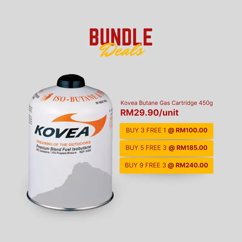 Kovea 450G Butane Gas Cartridge Bundle 1
