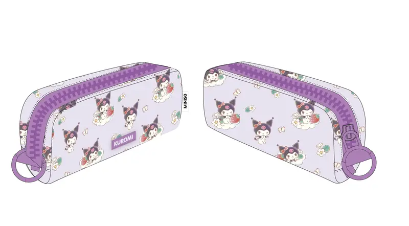 Kuromi Strawberry Season Stationery Pouch – Large-Zipper Organizer 1
