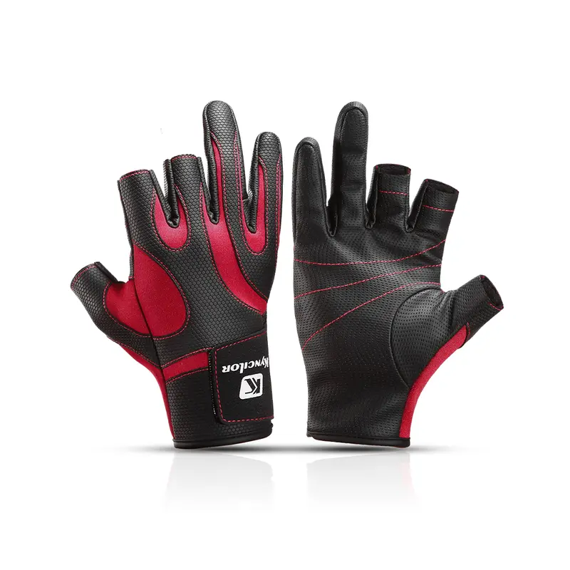 Kyncilor 3-Finger Resistance Training Gloves – Leather Palm Design 1