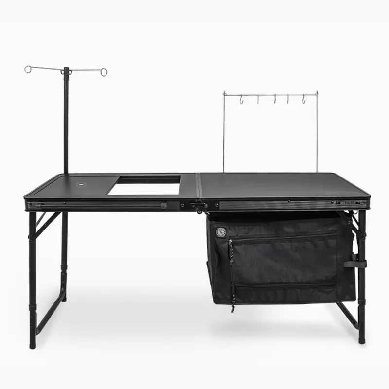 Kzm Field Stove Table In Matte Black – Stable Camp Cooking Station 1