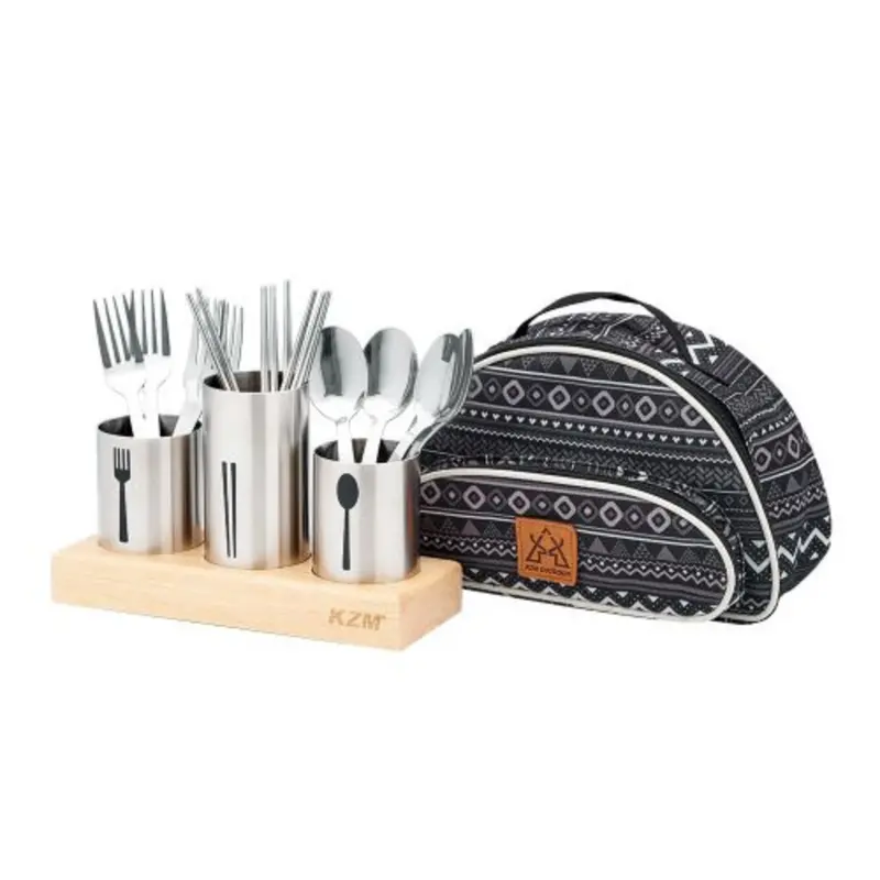 Kzm Premium Stainless Steel Cutlery Set For Camping & Outdoor Dining 1